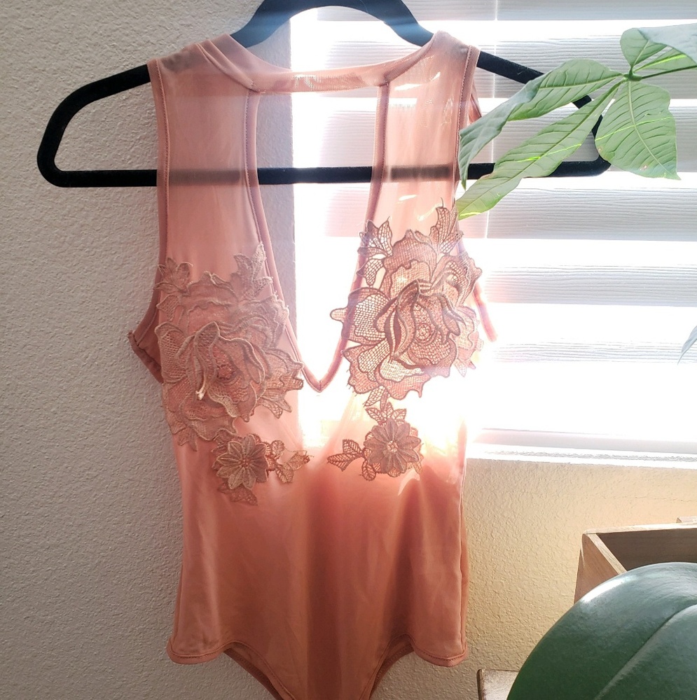 Floral beige bodysuit